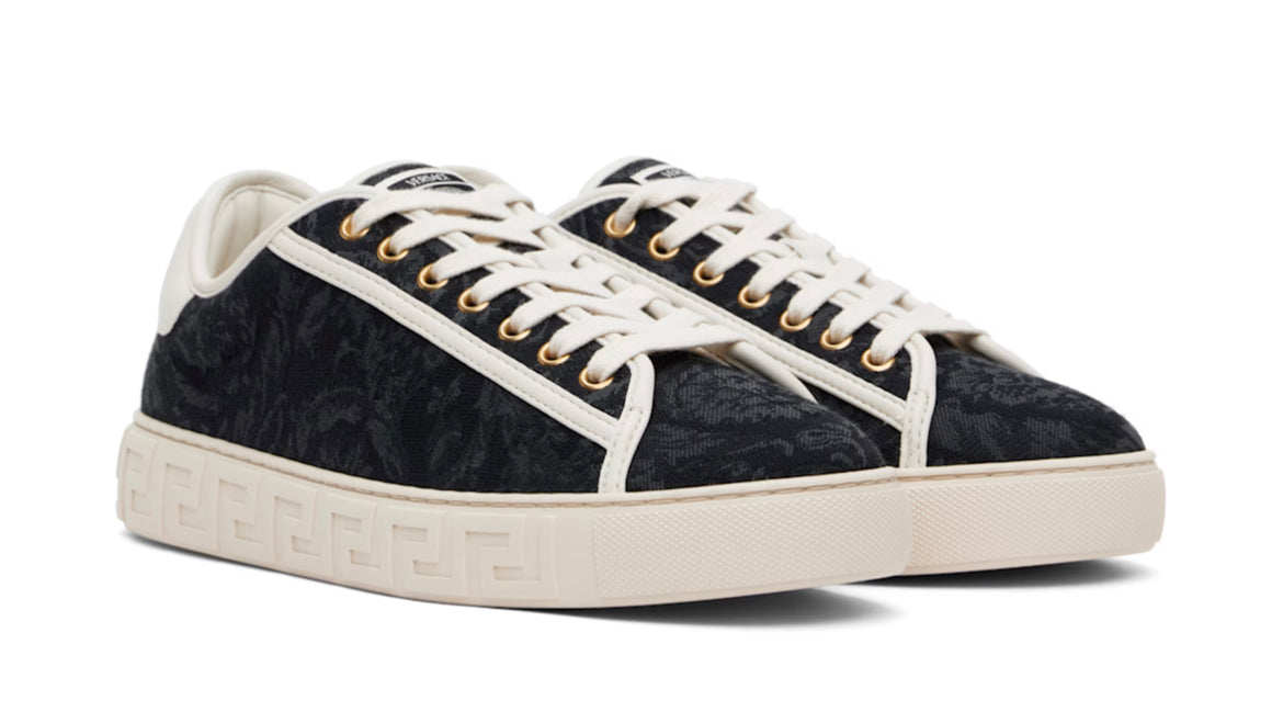 VERSACE Black Barocco Greca Sneakers